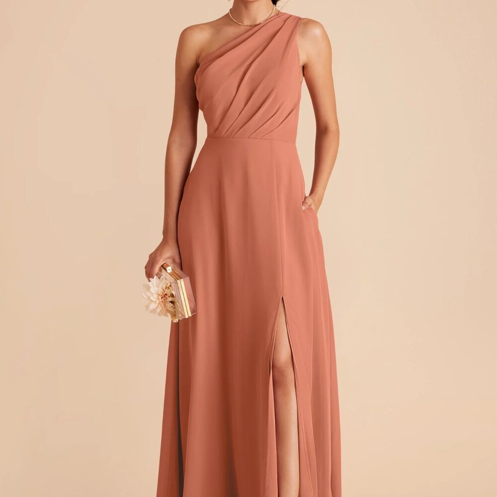 Birdy Grey One-Shoulder Maxi Dress in Terracotta - Picture 3 of 3